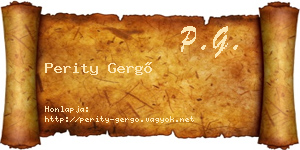 Perity Gergő névjegykártya